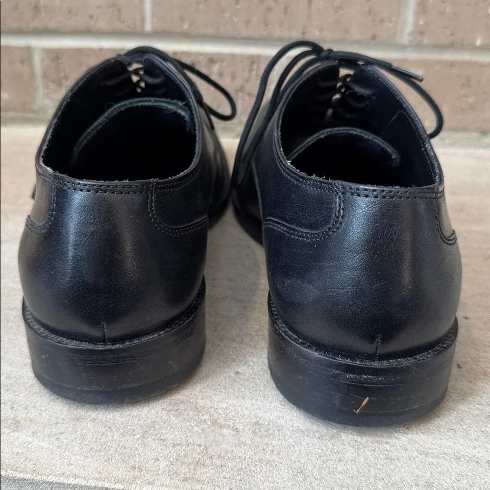 Cole Haan Black Leather Cap-Toe Derbys